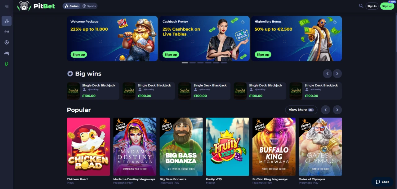 Pitbet Not on Gamstop Casino