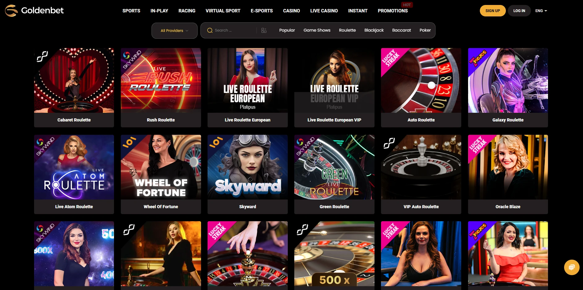 Live Casino Games at this non Gamstop Casino